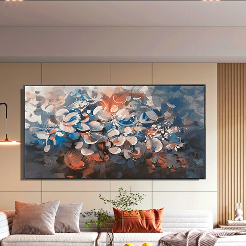 Large Original Flower Painting Custom Oil Painting Mural Art Abstract Art Texture Painting shops Living Room Decor Bohemia Spiritual Wall Decor