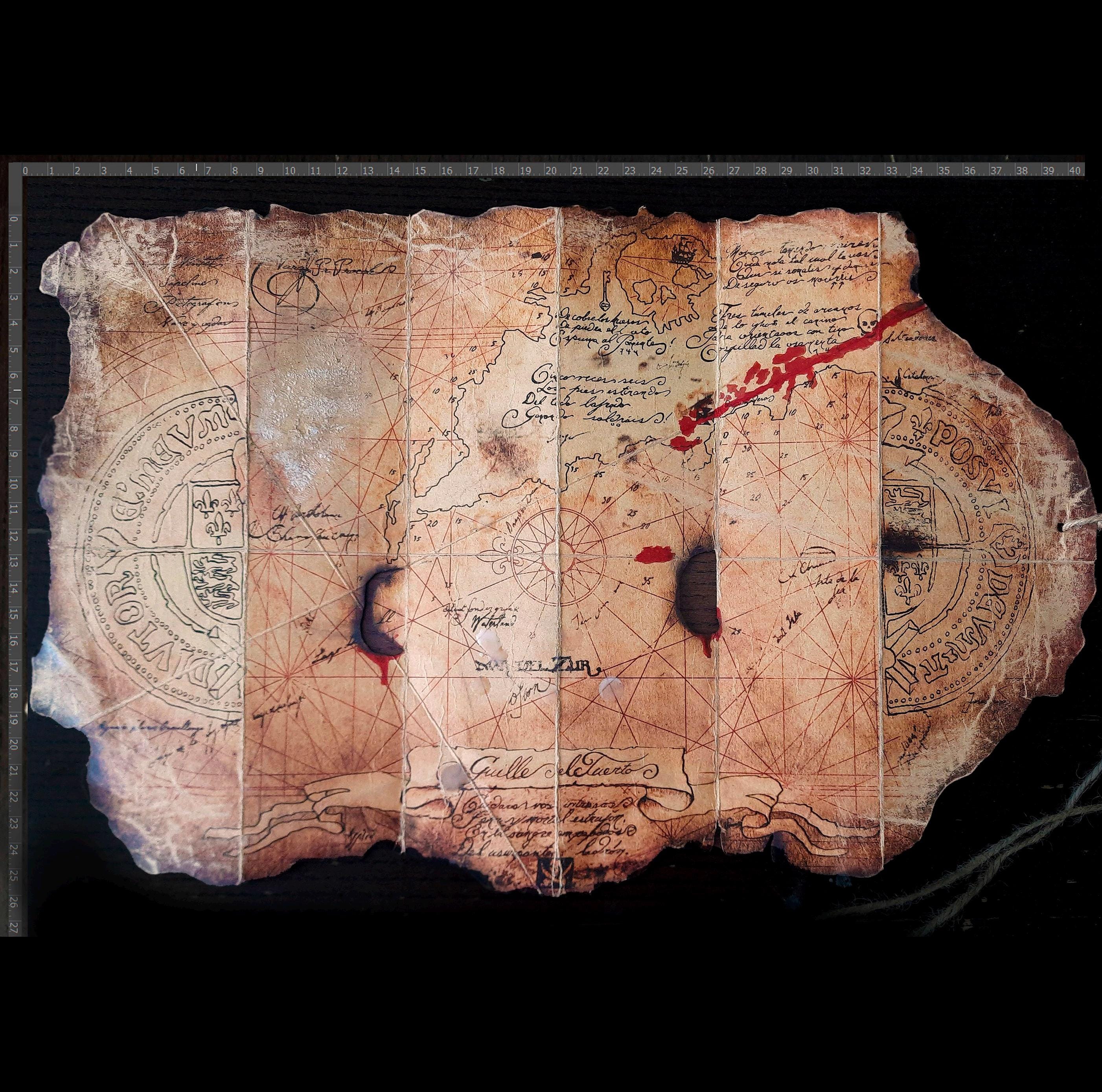 Goonies Map Replica – Handmade Treasure Map Prop, Aged Kraft Paper