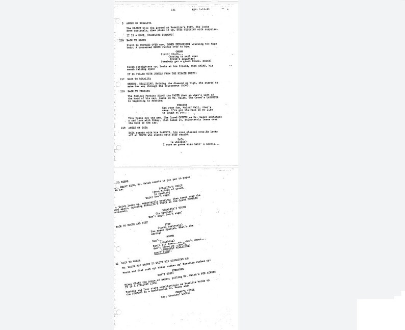 PDF Script for the Goonies Movie Etsy