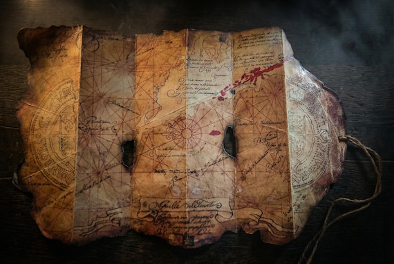 Goonies Map Replica – Handmade Treasure Map Prop, Aged Kraft Paper