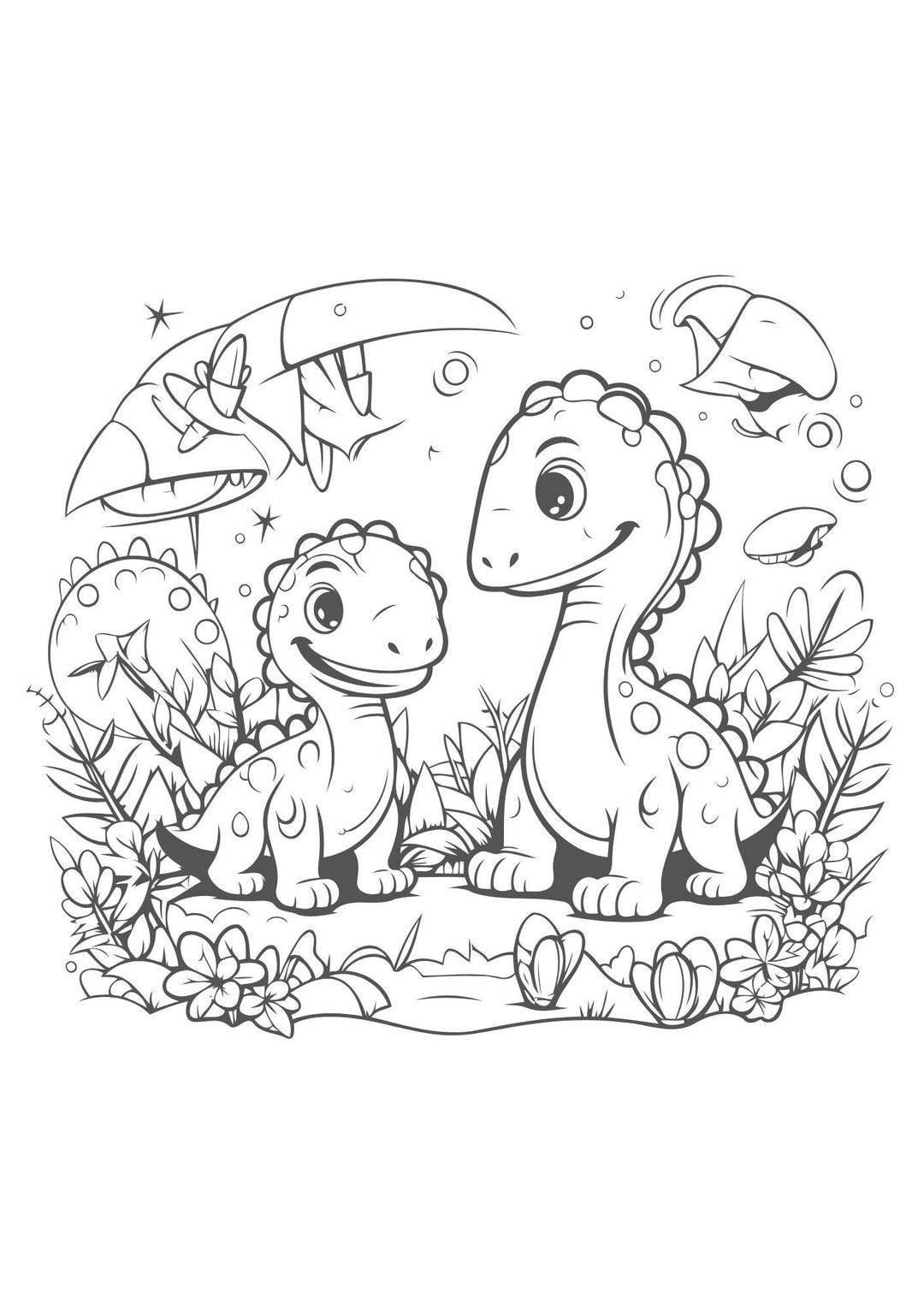 Dinosaur Coloring Book | 100 Dino Pages for Kids (printable PDF) - Etsy