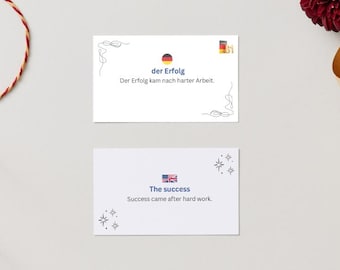 B1 German Flash Cards | 100 Words with Translation & Example | Learn German with B1 Flash Cards