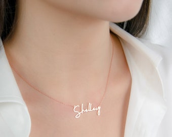 Custom Gold Name Necklace, Dainty Nameplate Necklace with Box Chain, Personalized Gifts for Her, Birthday Gifts for Woman