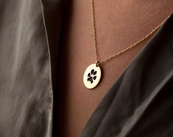 Actual Paw Print Necklace, Unique Sympathy Gift for Pet Loss, Custom Pet Necklace, Dog Paw Jewelry for Mothers Day Gift