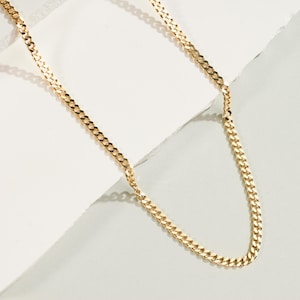 14K Gold Cuban Chain Necklace, Thick Curb Chain for Men & Women, Gold Chain Necklace, Minimalist Chain, Everyday Jewelry Gift