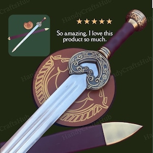 Herugrim Swords Of King Theoden, Replica Sword, Custom Made Vikings Sword With Scabbard & Wall Plaque, Best Gift for Him, Anniversary Gift