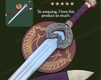 Espadas Herugrim del Rey Théoden, réplica de espada, espada vikinga personalizada con vaina y placa de pared, el mejor regalo para él, regalo de aniversario