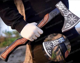 Ragnar Viking Axe Norse Hand-Forged Axe Custom Engraved Gift Axe for Him, Viking Decor, Cosplay, Birthday, Present Anniversary Gift For Him