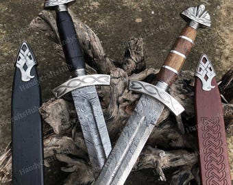 Espada nórdica, duradera, forjada a mano, vikinga nórdica, con vaina, ideal como regalo de guerrero medieval, cumpleaños y aniversario para amantes de los vikingos.