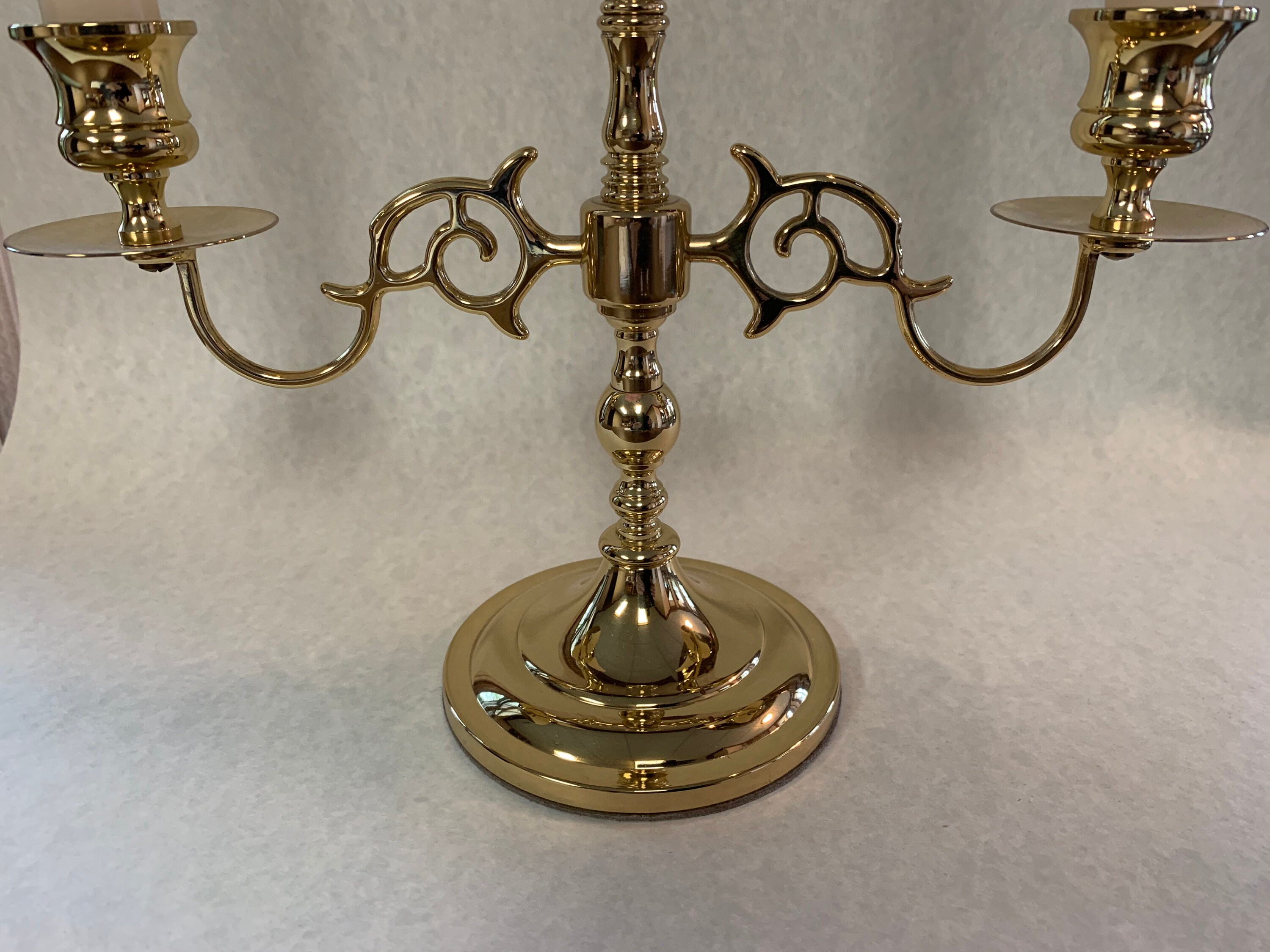 Baldwin Brass Two Arm Candelabra With Double Candle Holders Etsy