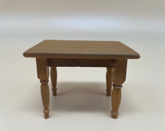 Vintage Dollhouse Miniature Rectangle Oak End Table 1:12 Scale