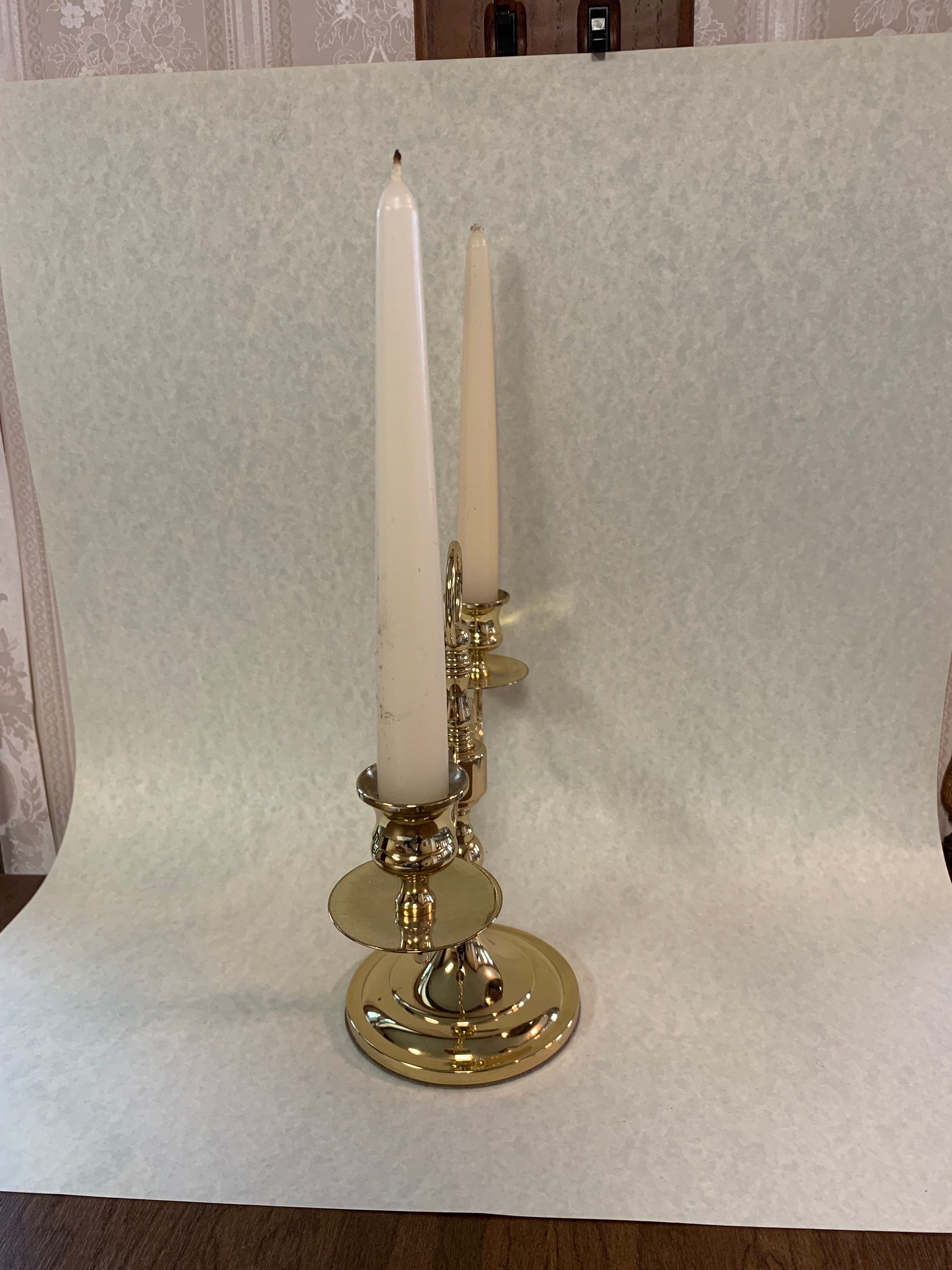 Baldwin Brass Two Arm Candelabra With Double Candle Holders Etsy