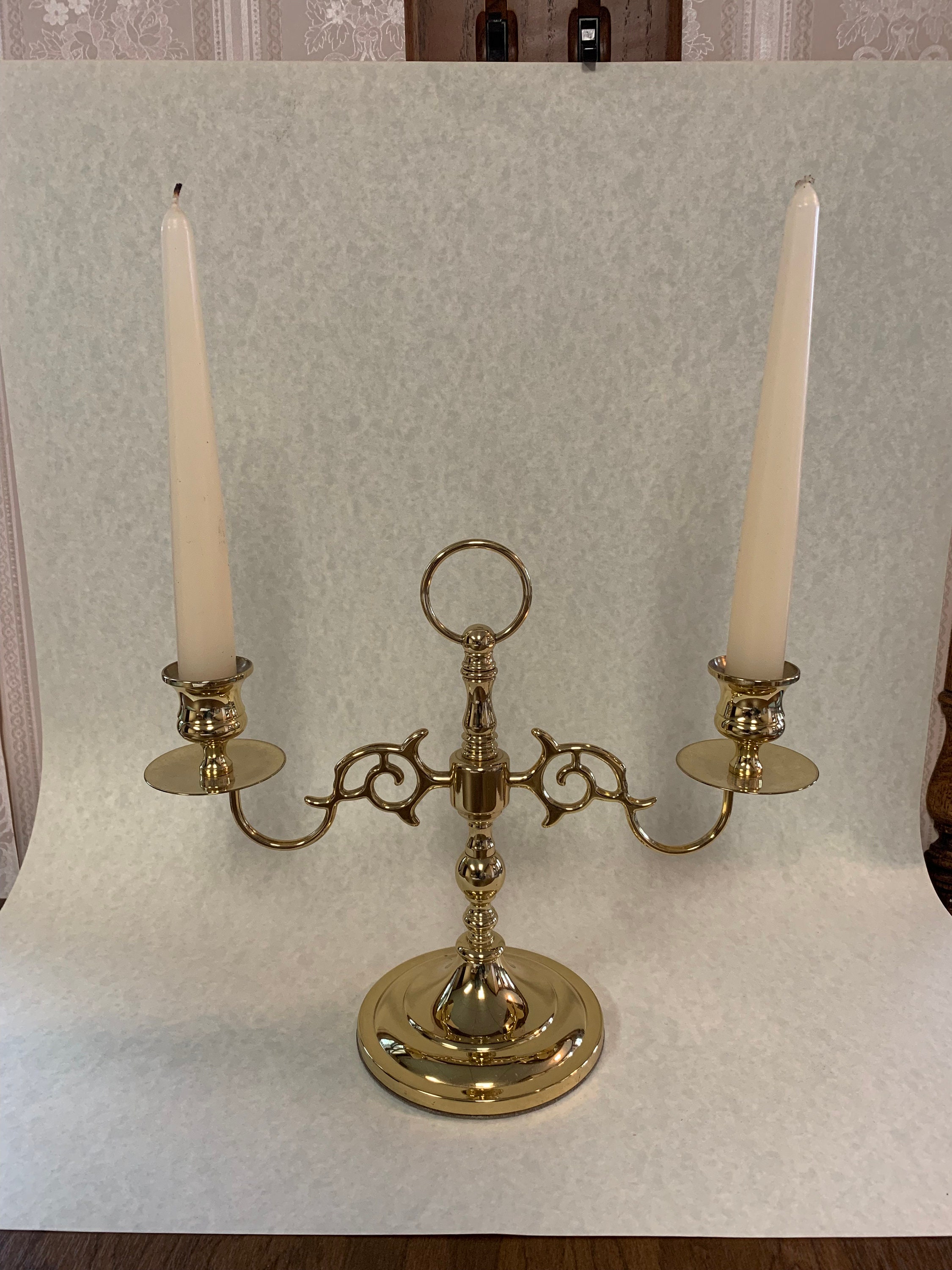 Baldwin Brass Two Arm Candelabra With Double Candle Holders Etsy