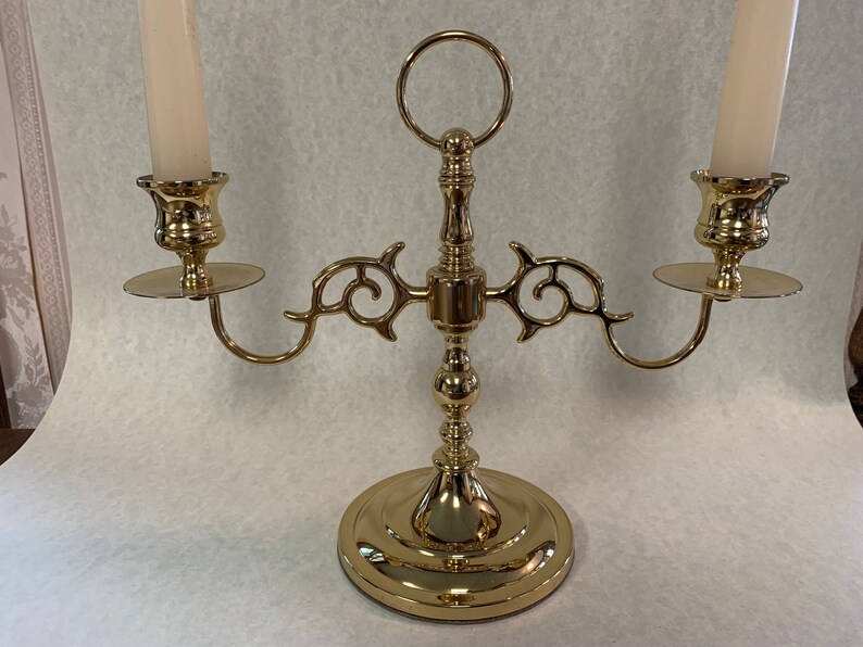 Baldwin Brass Two Arm Candelabra With Double Candle Holders Etsy
