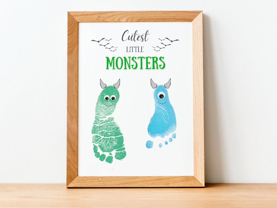 Monster Footprint Craft, Halloween Craft, Baby Keepsake, Crafts for 2