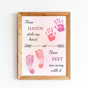Handprint and Footprint Craft, Printable Craft, Daycare Craft, Baby Keepsake, Instant Download, Craft Template, Footprint Art, Handprint Art