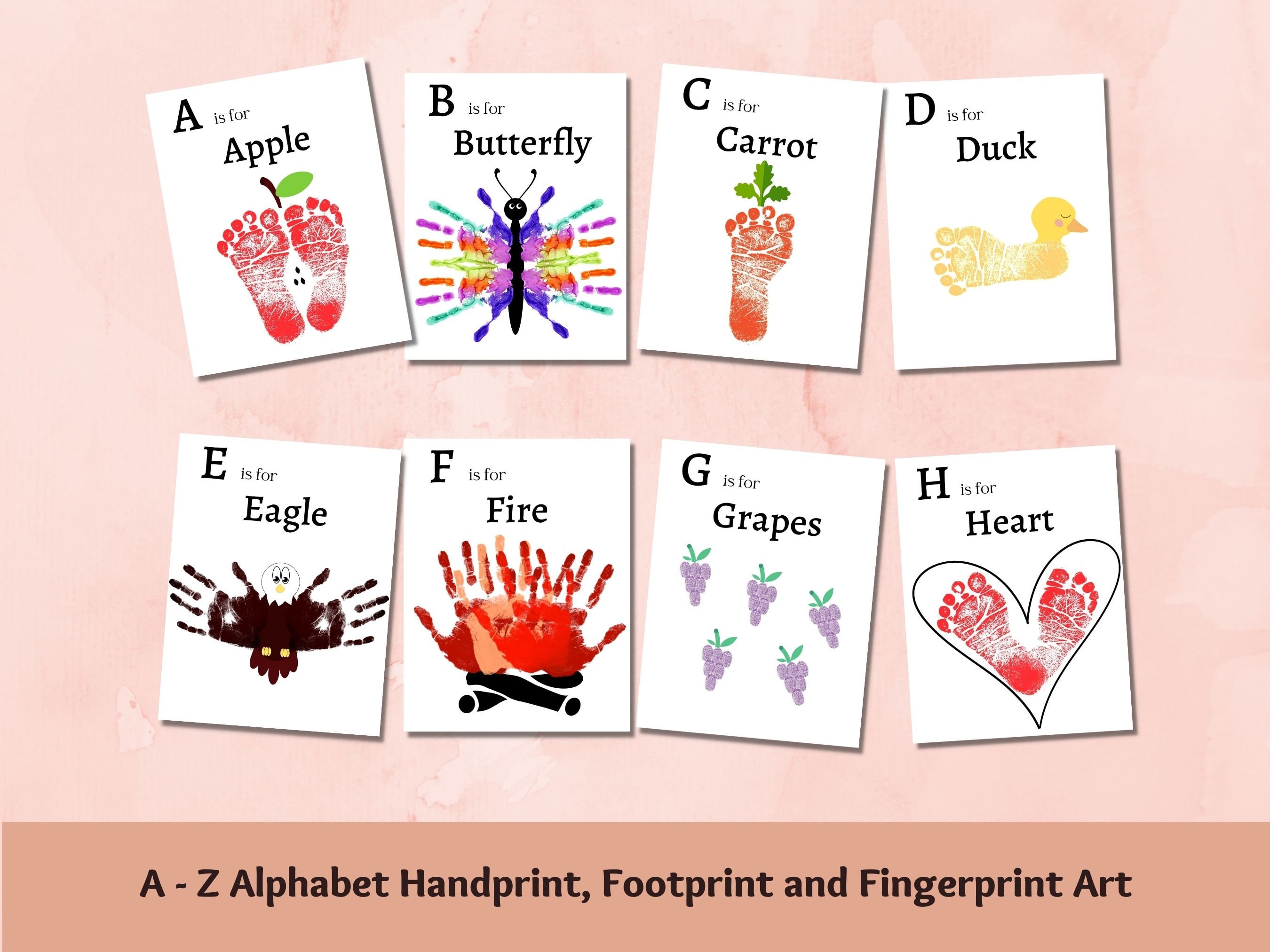 Alphabet Art, Footprint, Handprint and Fingerprint Craft, Toddler