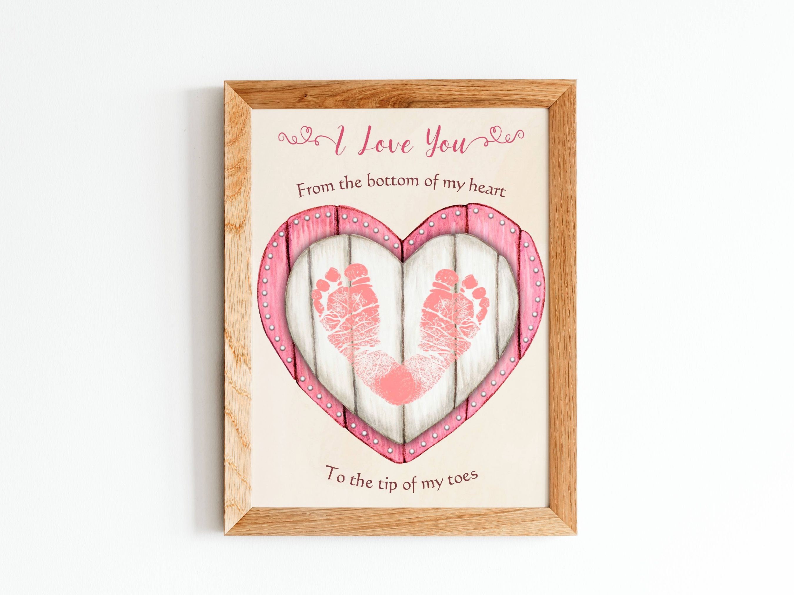 I Love You Footprint Art, Baby Keepsake, Valentine's Day Craft (PDF ...