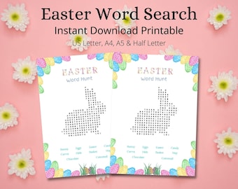 Printable Easter Word Search Game, Family Activity (PDF)