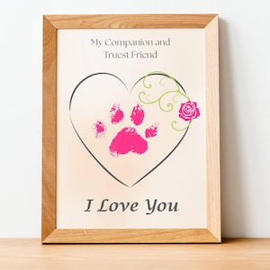 Personalized Pet Paw Craft, Paw Print Art, Dog Paw Craft, Cat Paw