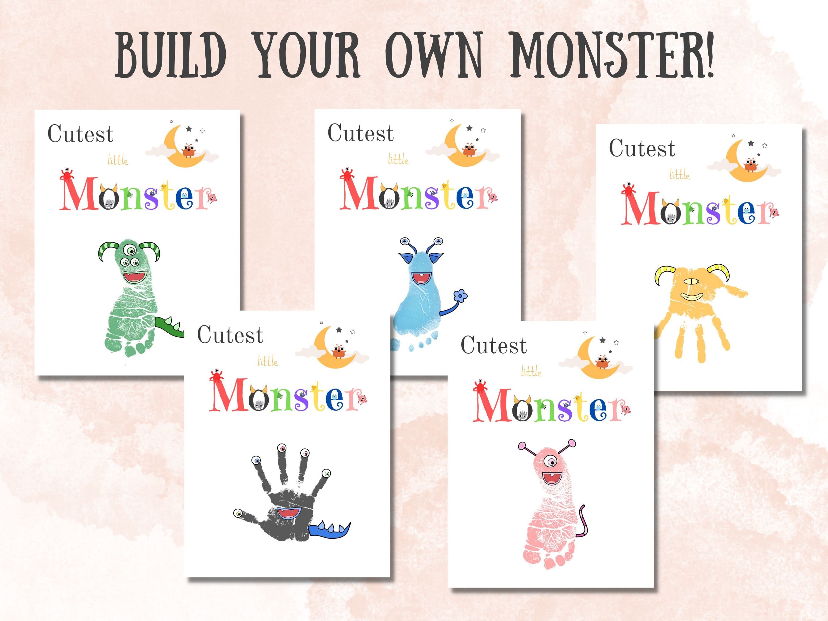 Build Your Own Monster Template, Printable Footprint Craft, Printable ...
