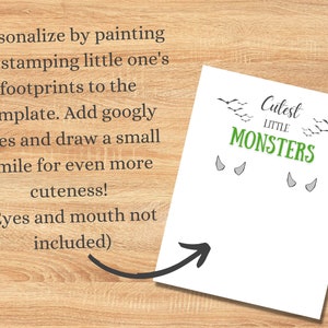 Monster Footprint Craft, Halloween Craft, Baby Keepsake, Crafts for 2 ...