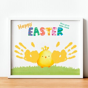 Ostern Küken Handabdruck Handwerk, druckbare Ostern Handwerk, Baby Andenken, Kleinkind Aktivität, Kindertagesstätten Handwerk, erste Ostern Kunst, druckbare Vorlage