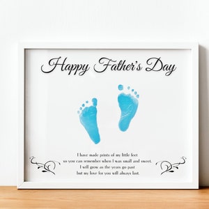 Father&#39;s Day Footprint Craft, Footprint Art, Daycare Crafts, Baby Keepsake, Personalized gift for Dad, Printable Template