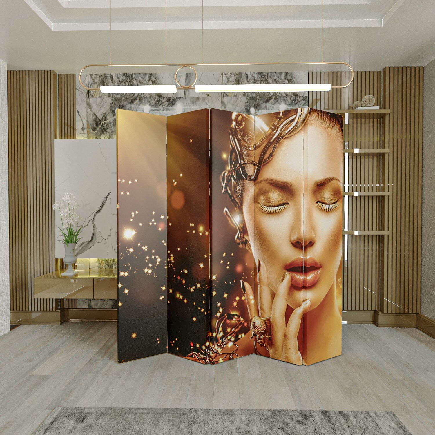Luxury Home Divider Living Room Divider Gold Details With Etsy