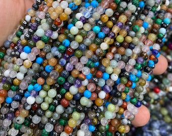 Cuentas de jaspe natural: mezcla de piedras para hacer joyas (4-10 mm)