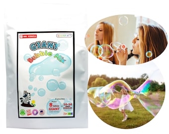 QuarkPod Giant Bubble Mix – Make 24 or 36 Gallon Bubble Solution, Strong Long Lasting, Made in USA, Non Toxic for Kids, Any Bubble Machine