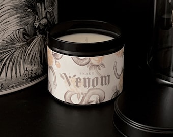 Snake Venom Candle -  Sweet Orange and Jasmine Scented - Bergamot, Gardenia, Sandalwood & White Amber - 250ml Soy Container Candle