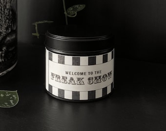 Freak Show Candle - Fairground Sweets Scented- Popcorn, Candy Floss & Bubblegum - 250ml Soy Container Candle