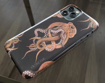 Octopus Phone Case - Orange Black Aesthetic - Snap Phone Case