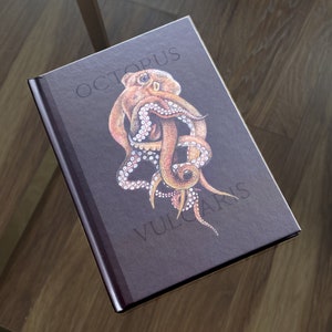 Octopus Notebook -  Orange Black Aesthetic - Journal - Stationary