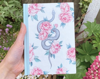 Flores Serpens Notebook -Snake Floral Pink Green Aesthetic - Journal - Stationary