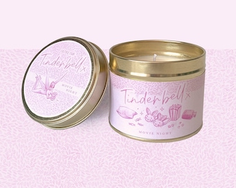 Movie Night Candle - Tinderbell - Toffee popcorn Scented - 250ml Soy Container Candle