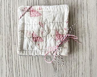 4-pack of Repurposed Vintage Quilt Coasters