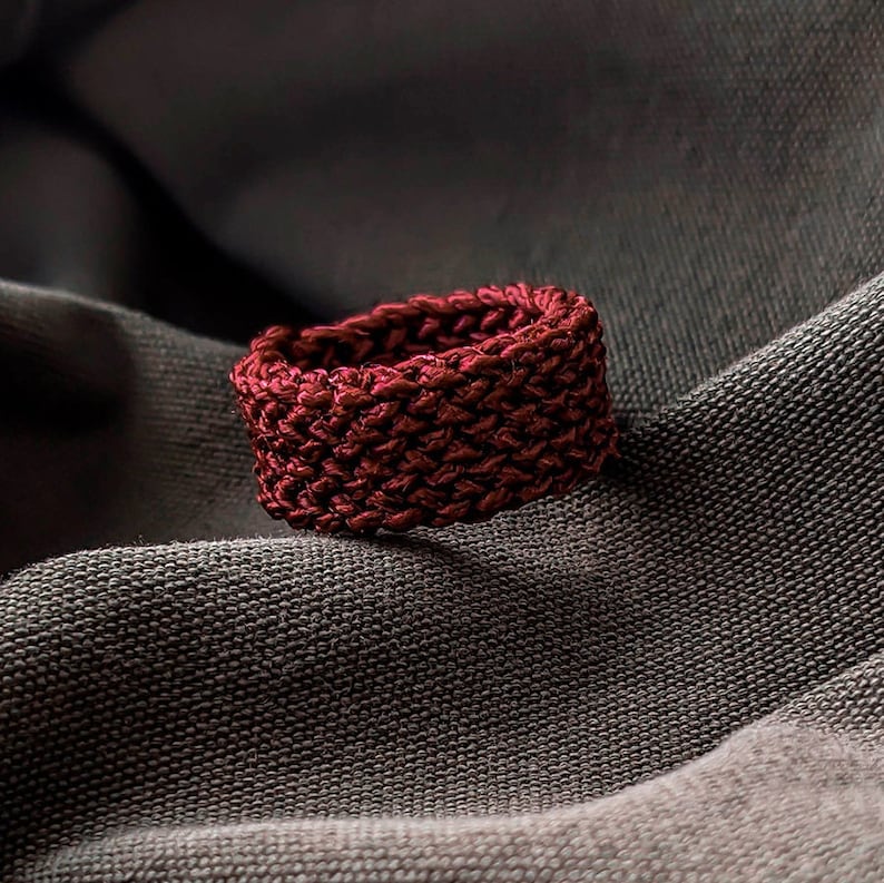 Macrame Style Ring Made From Recycled Plastic. Paracord Ring, Sewing ...