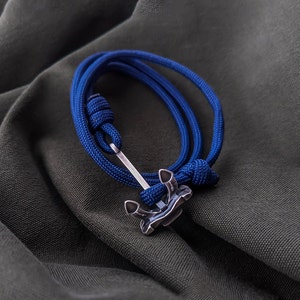 Ocean bracelet with silver anchor