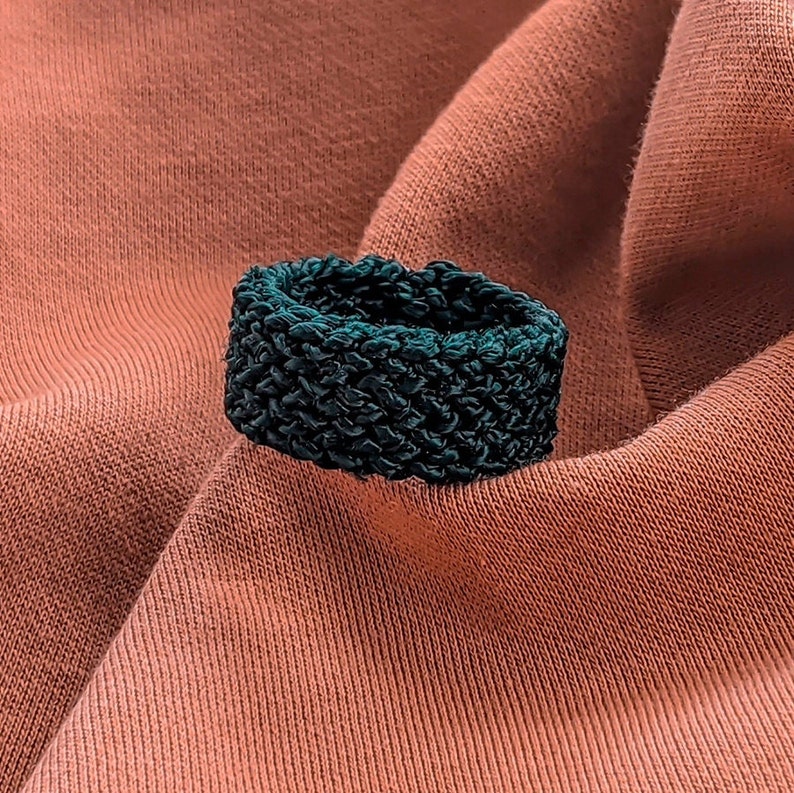 Macrame Style Ring Made From Recycled Plastic. Paracord Ring, Sewing ...
