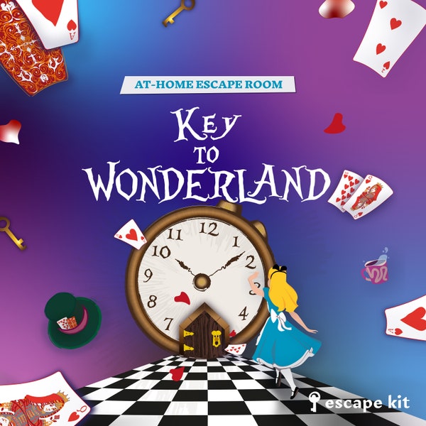 Key to Wonderland - Alice In Wonderland - Scavenger hunt - Escape Room at home - Puzzles - Educational game - Kids activities - Indoor games