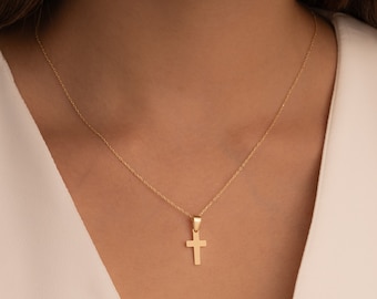 Swarovski Cross Necklace, 18K Gold Plated Sterling Silver, Christian Gift