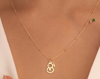 Dainty Snowman Necklace: 18K Gold Sterling Silver Christmas Charm