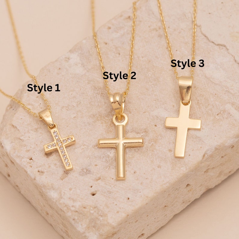 Dainty Sterling Silver Cross Necklace: Religious Gift, Communion & Baptism bild 7