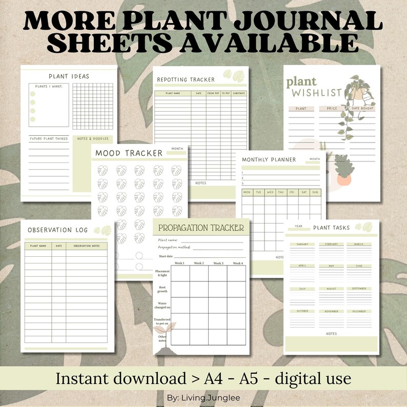 Printable Propagation Tracker | Plant Propagation Logbook | Minimal ...