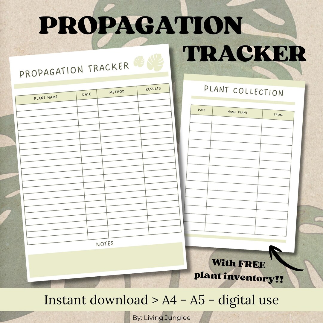 Printable Propagation Tracker | Plant Propagation Logbook | Minimal ...