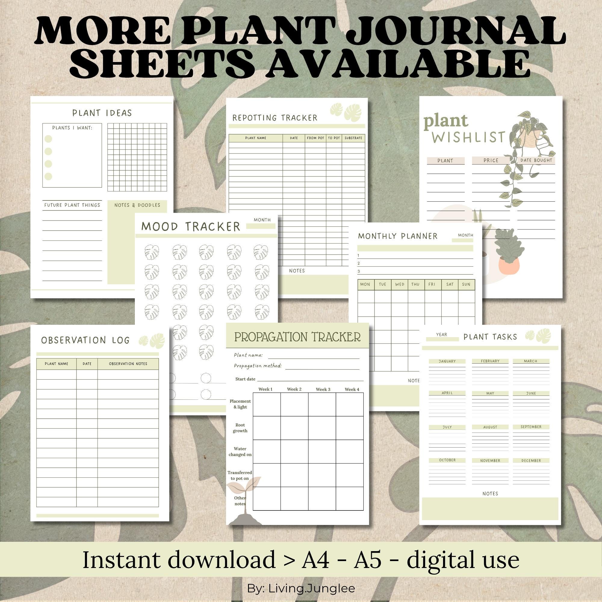 Printable Plant Observation Log | Houseplant Care Tracker | Garden ...