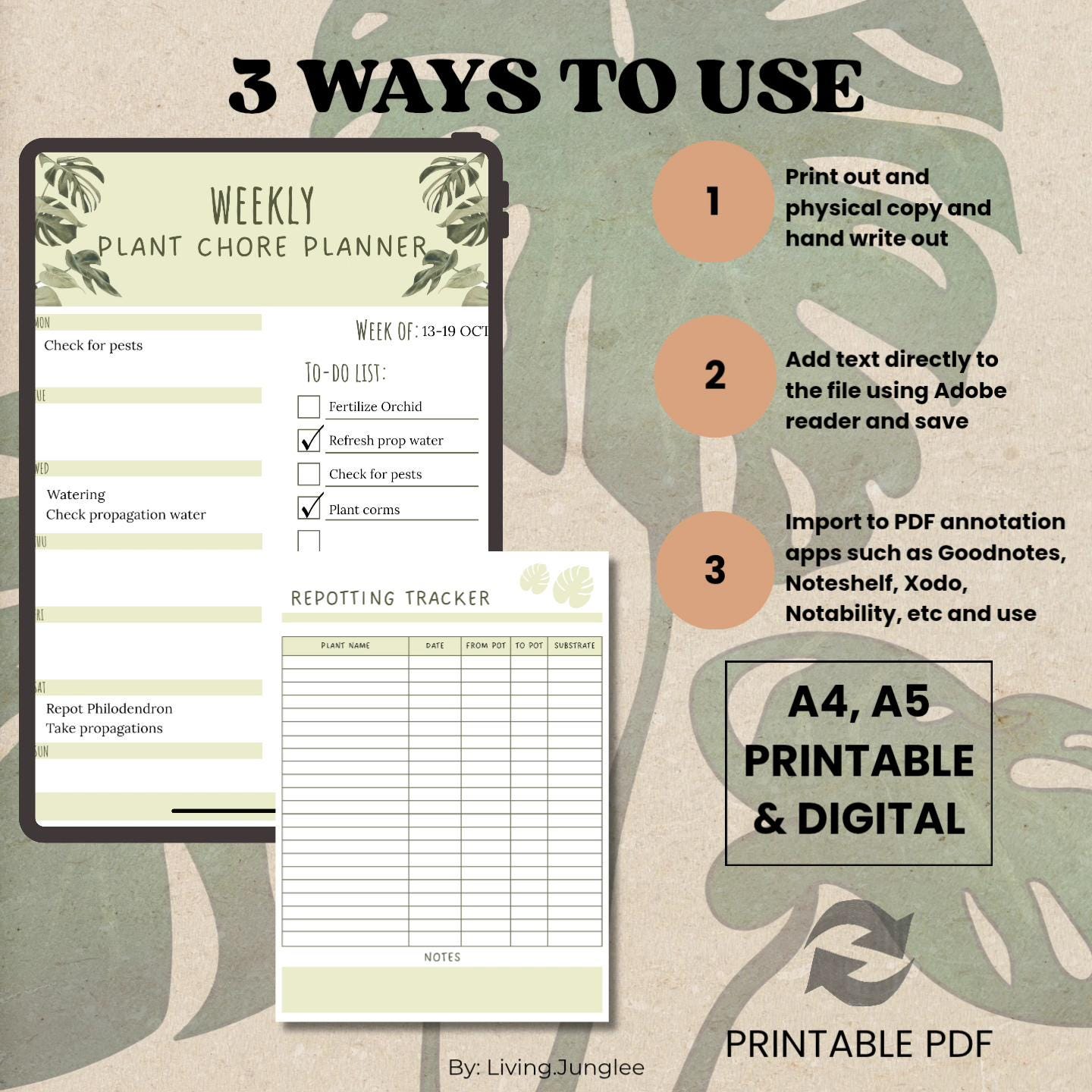 Printable Plant Observation Log | Houseplant Care Tracker | Garden ...