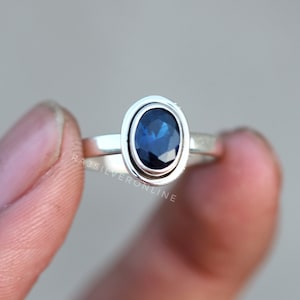 Blue Sapphire Ring, 925 Sterling Silver Ring, Handmade Ring, Women Sapphire Ring, Anniversary Jewelry, Wedding Ring, Birthday Gift For Her